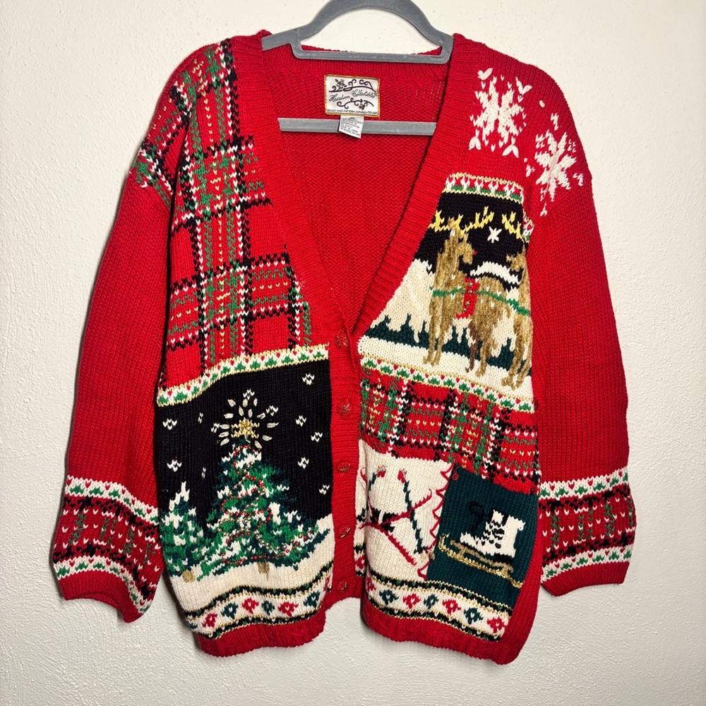 Festive Red Christmas Cardigan
